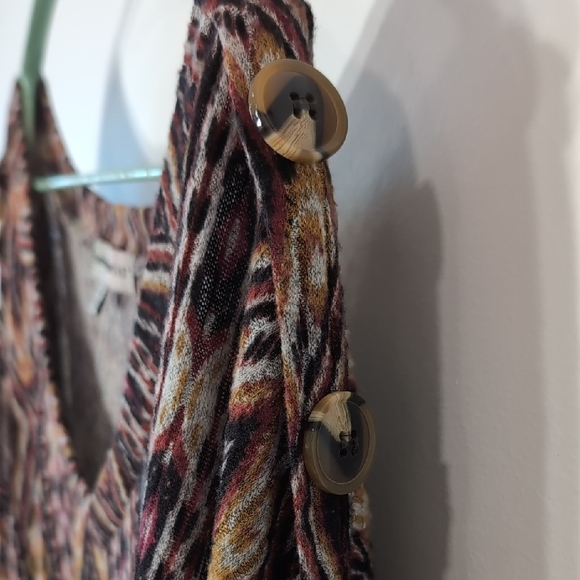 NWT Absolutely Famous | Boho Geometric Brown Grey Black 3/4 Sleeve Top Size 3X - Picture 9 of 11